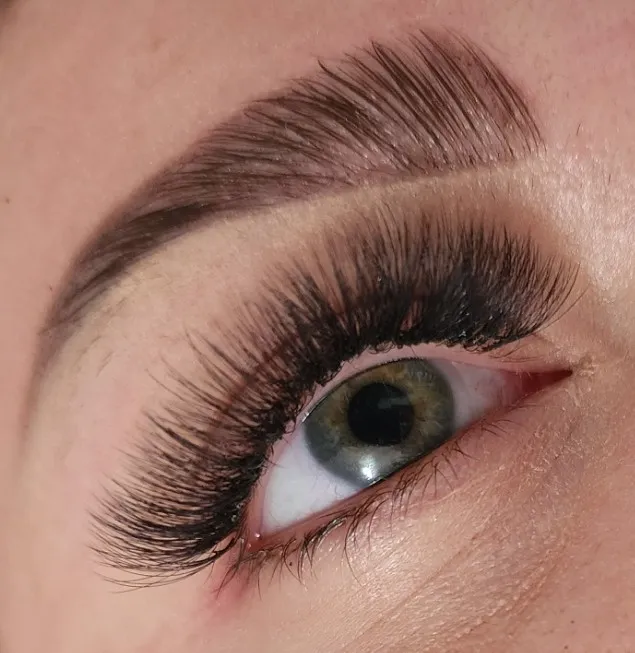 Dramatic volume lash extensions close-up