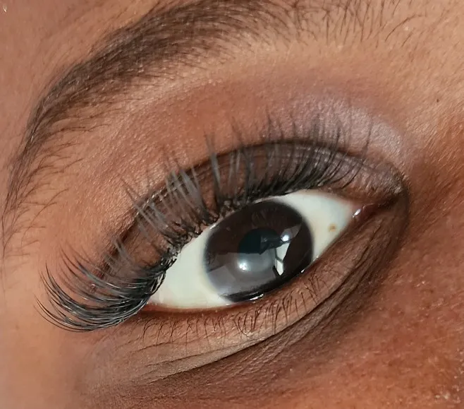 Classic lash extensions close-up