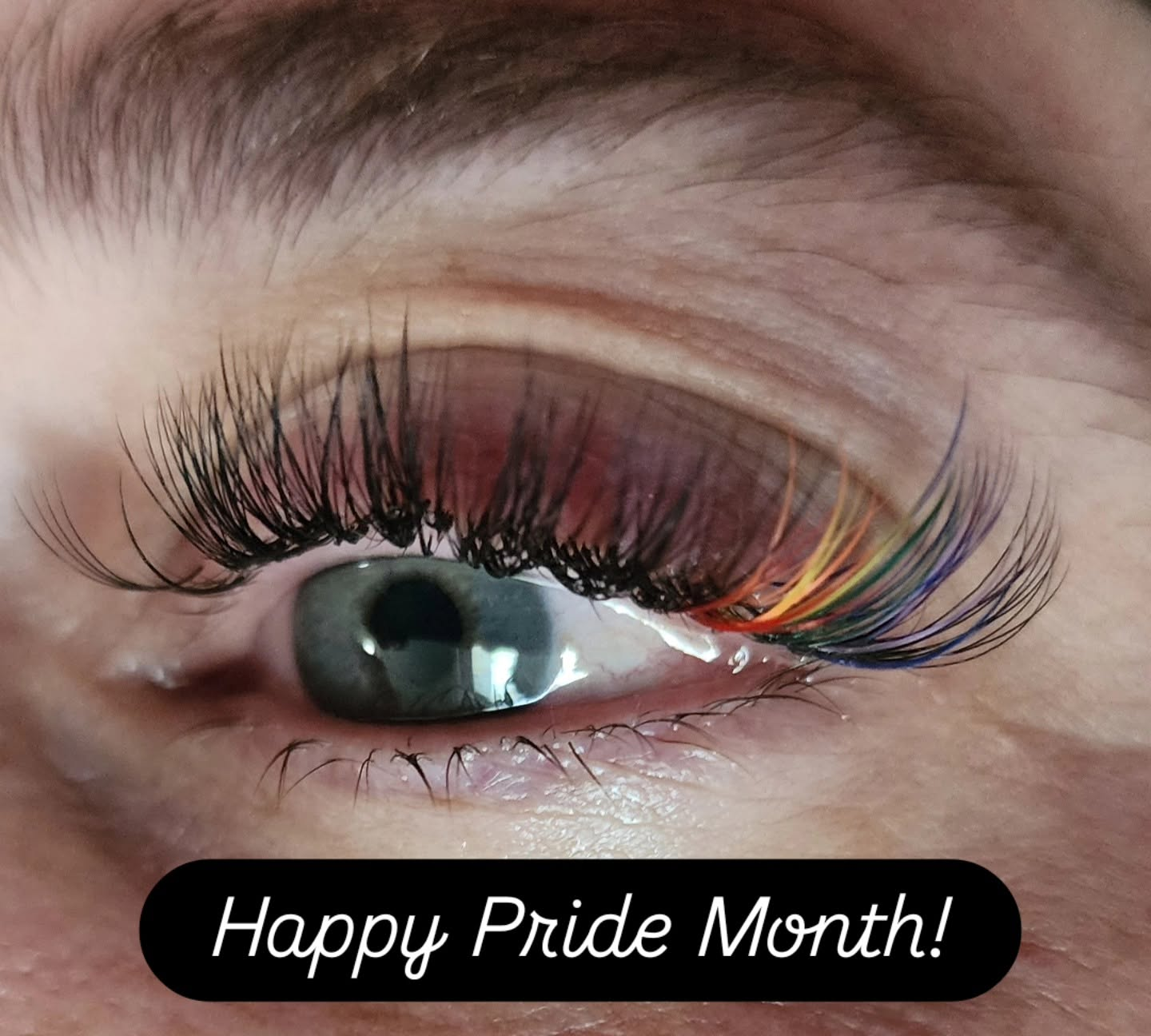 Colored lash extension detail